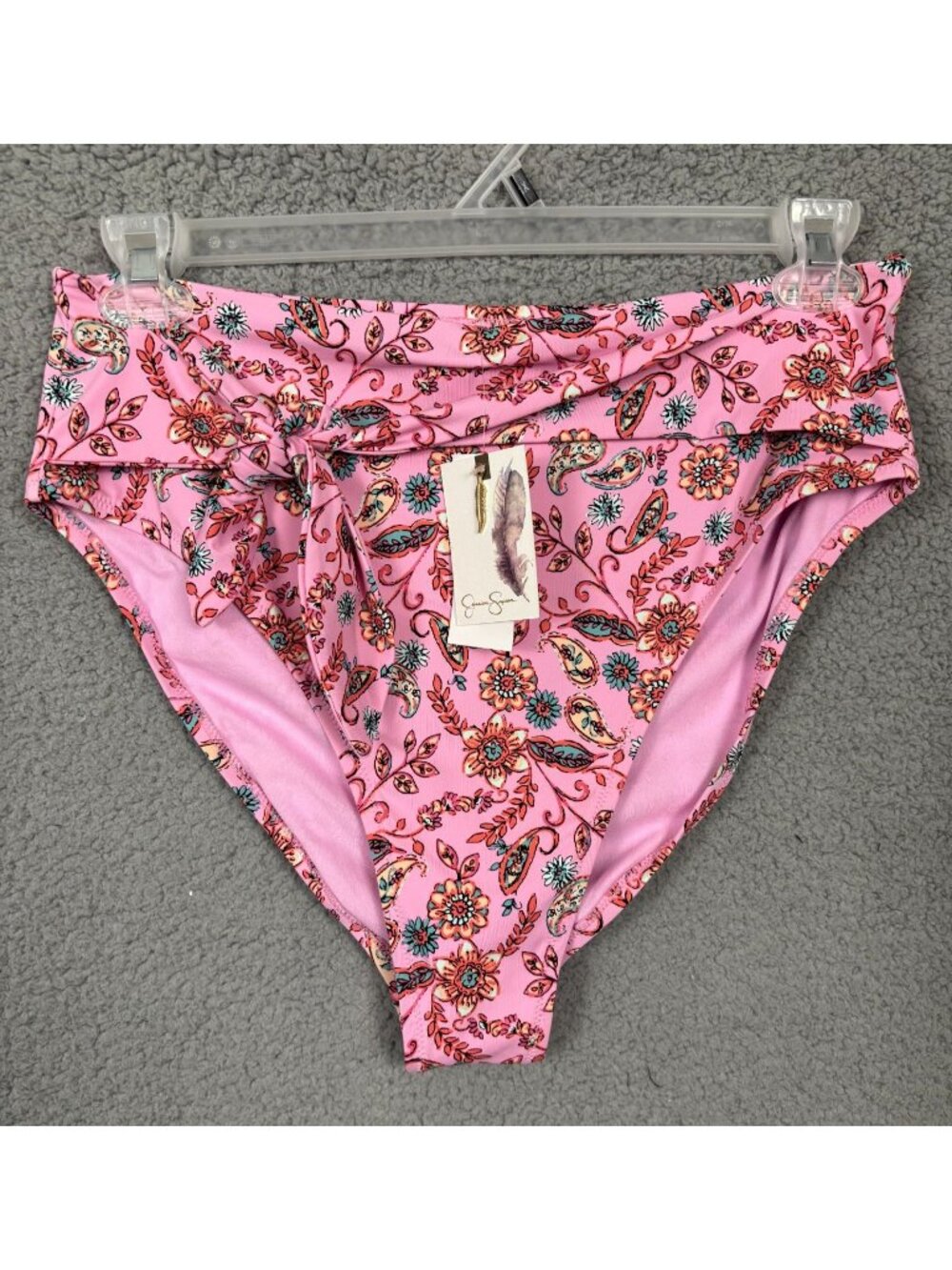 Jessica Simpson Women's Tie-Front Floral-Print High-Waist Bikini Bottom XL NWT's